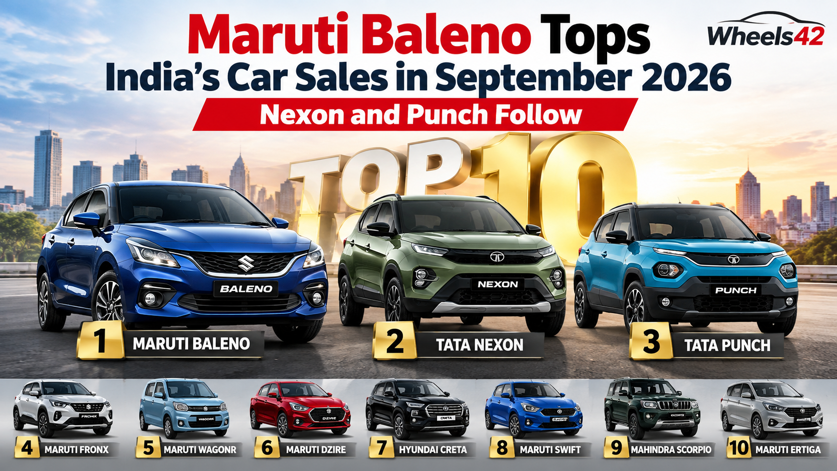 Top 10 Best-Selling Cars in India in September 2026: Baleno, Nexon, Punch and More