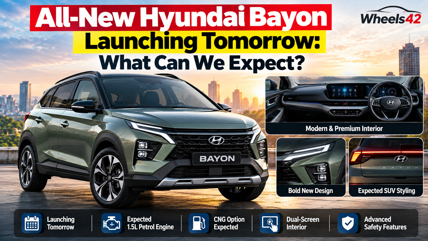 All-New Hyundai Bayon Set for Global Reveal: Design, Features, Engine and Expected Price