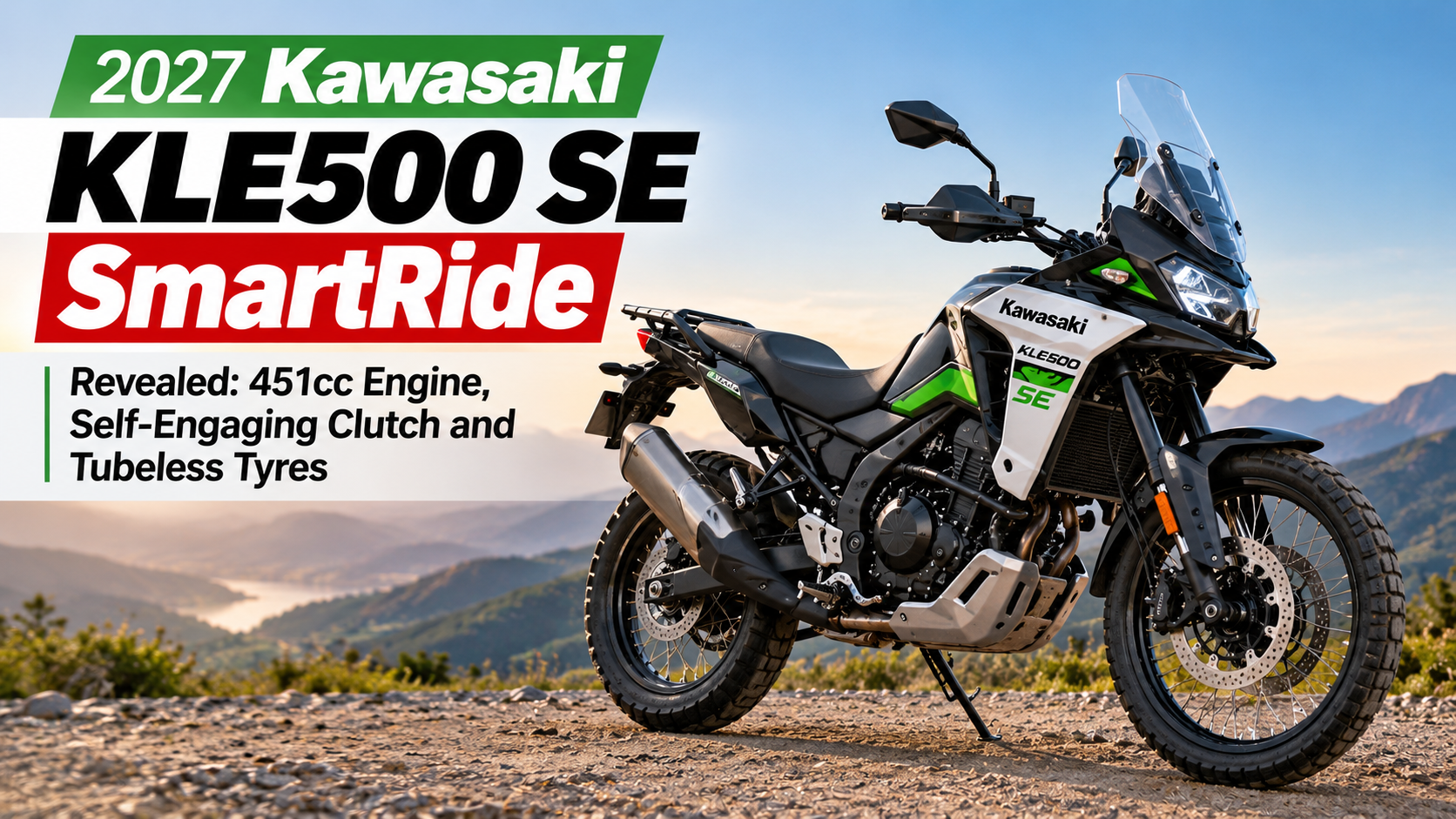 2027 Kawasaki KLE500 SE SmartRide Revealed: 451cc Engine, Self-Engaging Clutch and Tubeless Tyres